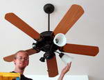 Matthew Rongey Hanging a Ceiling Fan to demonstrate Ceiling Fan Wiring Diagram #2