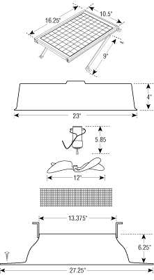 Solar Powered Exhaust Fan Roof Mounted Assembly